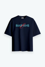 BARKHS Orbit Script Tee – Navy/Red
